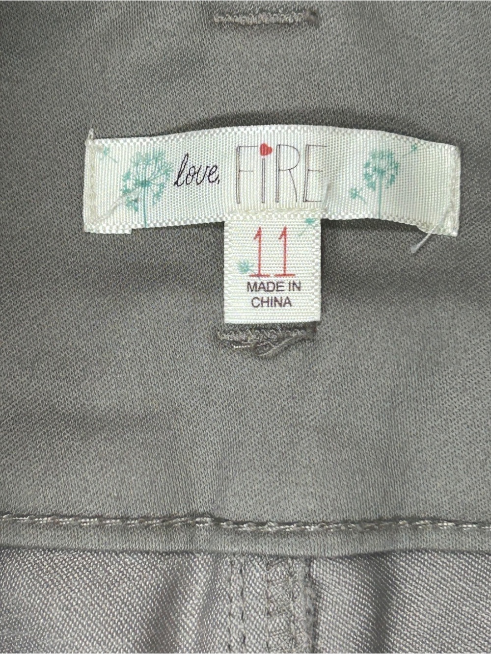 4/$20 Love, Fire Gray High Rise Skinny Ankle Pants Size 11 Stretch - Picture 5 of 6